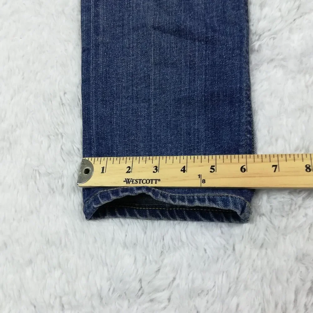 J. Crew Womens Jeans Capri Matchstick Blue‎ Denim Whiskering Stone Wash 26
